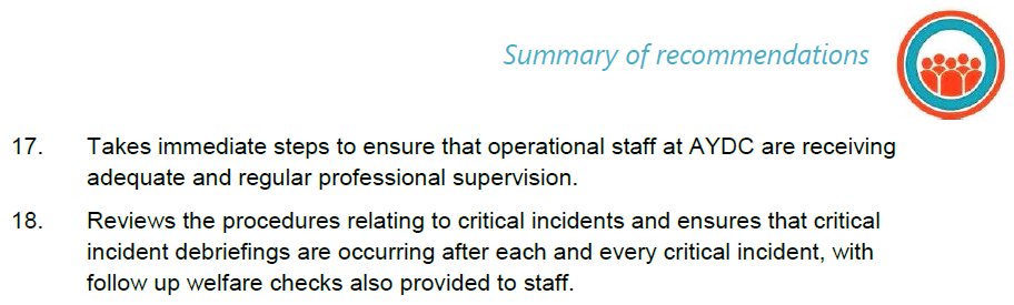 Inspector's Report into Youth Custodial Services 11