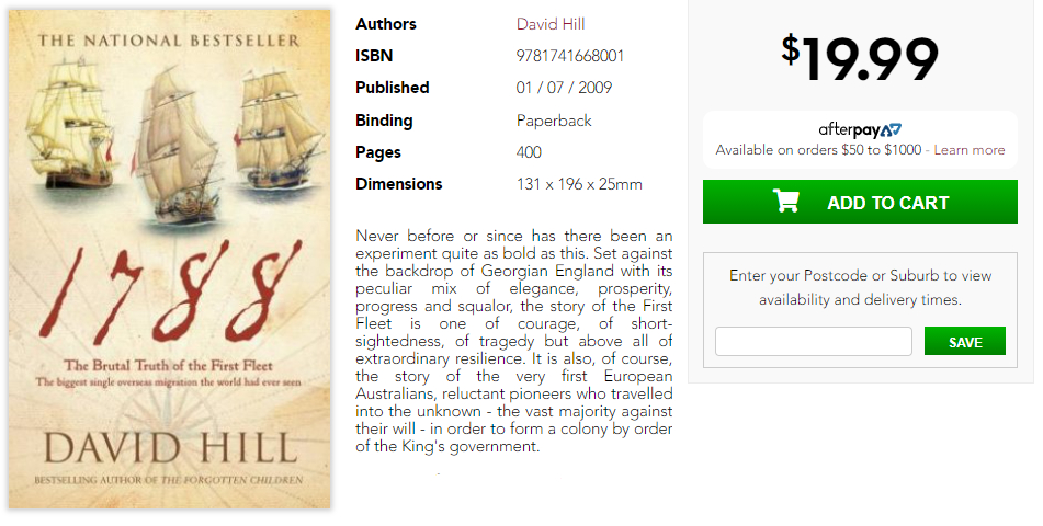 Book Review - '1788: The Brutal Truth of the First Fleet' (2008) 4