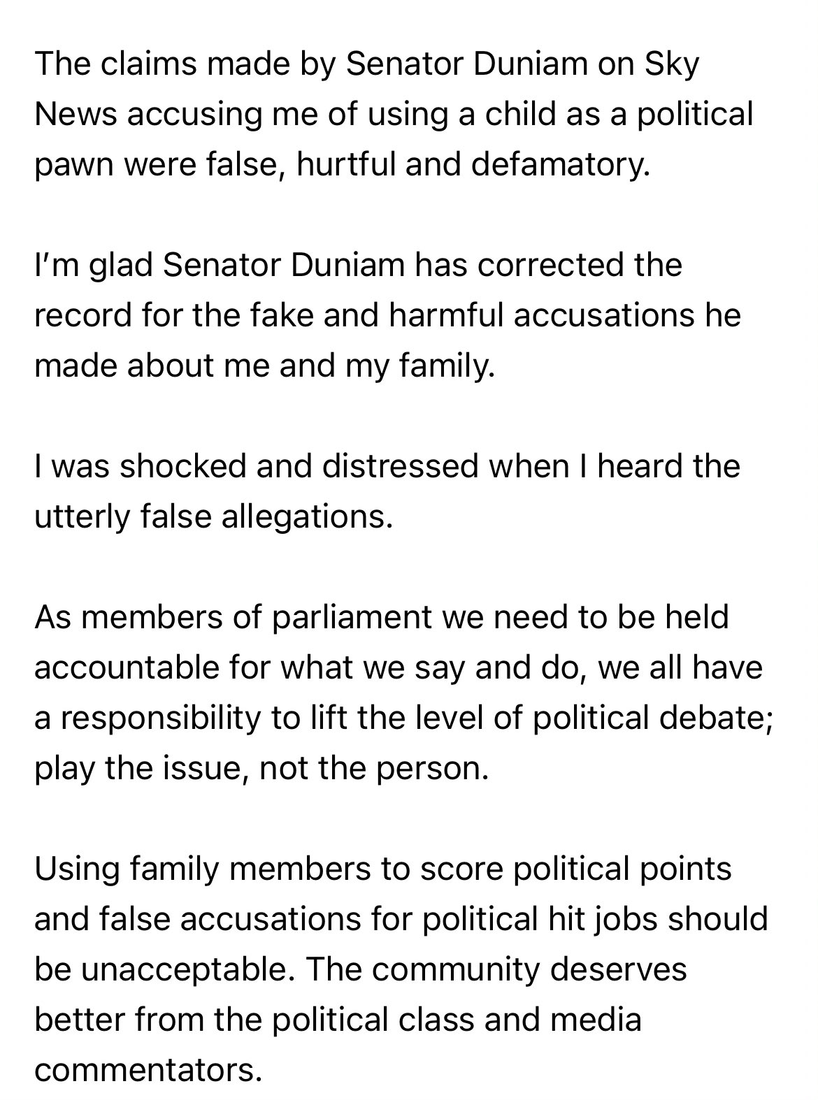 Jonno Duniam Apologises to Sarah Hanson-Young 6