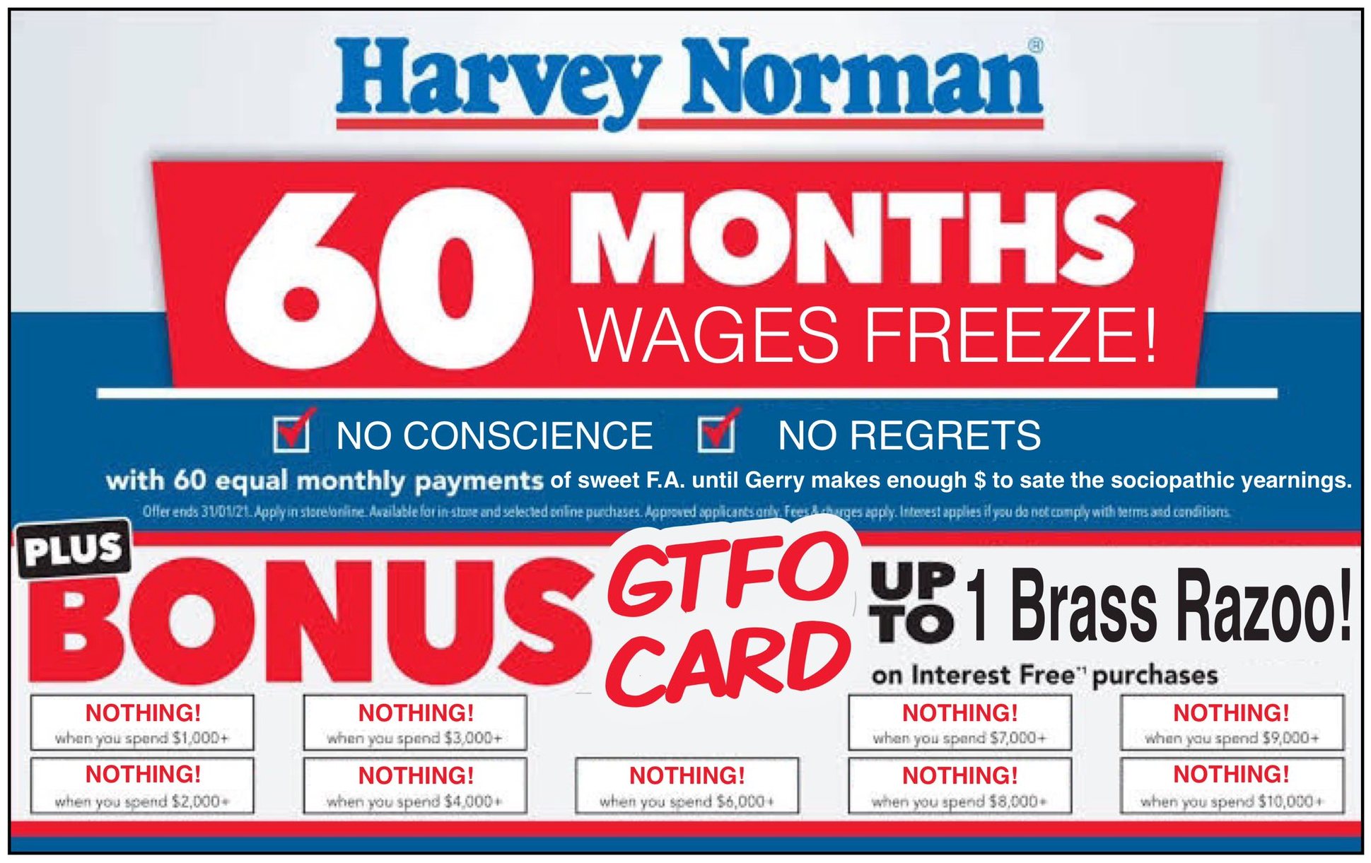 No Harvey Norman No! 45 No Harvey Norman No! 45
