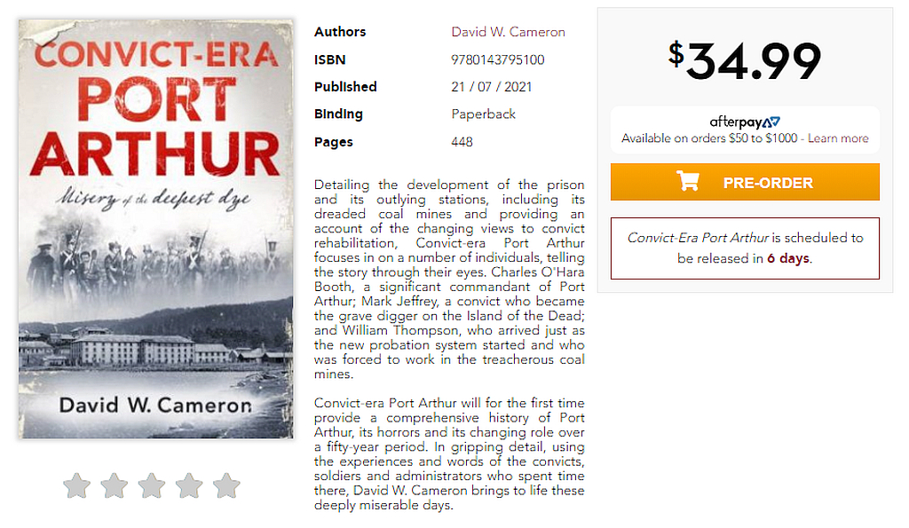 Book Review - 'Convict-Era Port Arthur: Misery of the Deepest Dye' (2021) 2 Book Review - 'Convict-Era Port Arthur: Misery of the Deepest Dye' (2021) 2